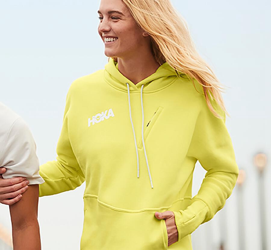 Hoka One One Womens Hoodie - Performance - Yellow - HXMT76254